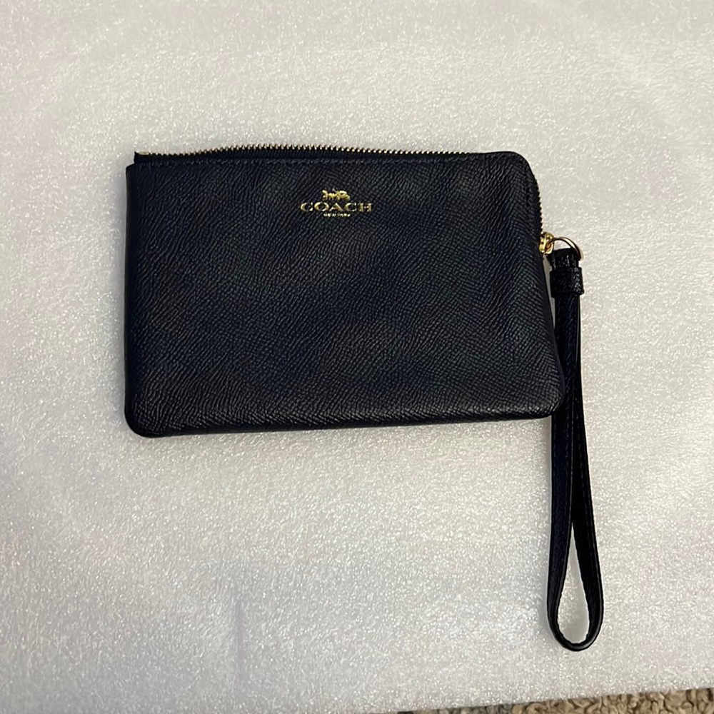 Navy Blue Coach Wristlet